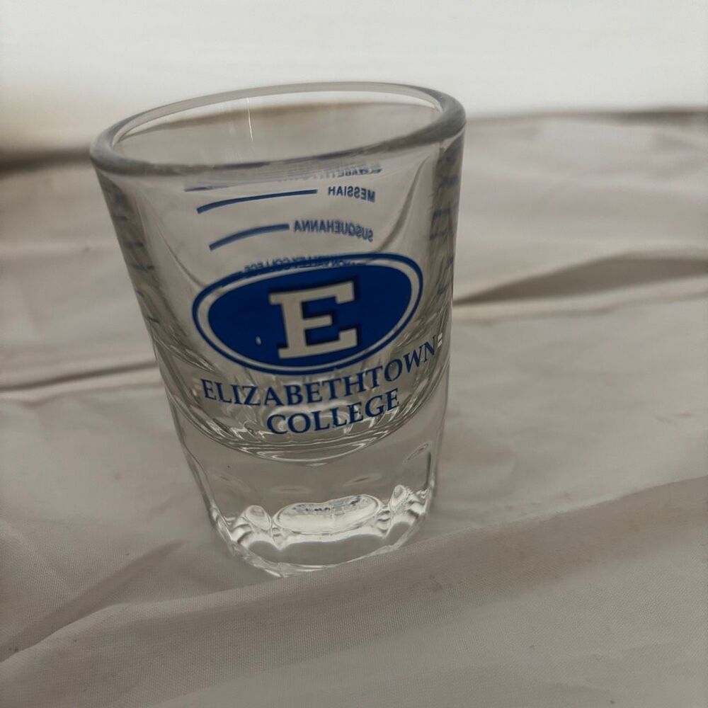 Elizabethtown College Shot Glass PA Commonwealth Conference Colleges Fill Lines